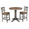 International Concepts Round 36 in Rd Ped Gathering Ht Table, 2 Emily Counter Ht Stools, Hickory/Coal, 36 in W, 36 in L K45-36RT-27B-S6172-2 - alternate 1